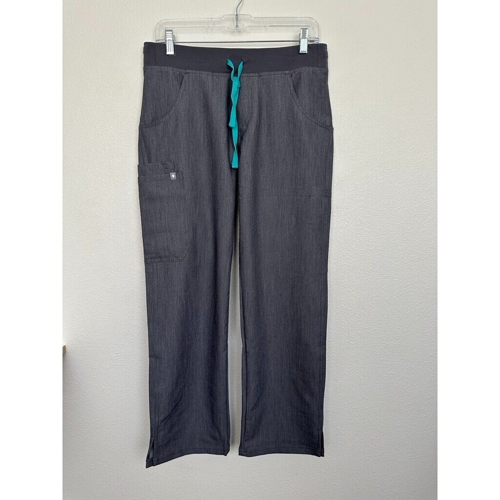 FIGS Kade Cargo Scrub Pants Gray Full Length Medical Women's Size XL Petite
